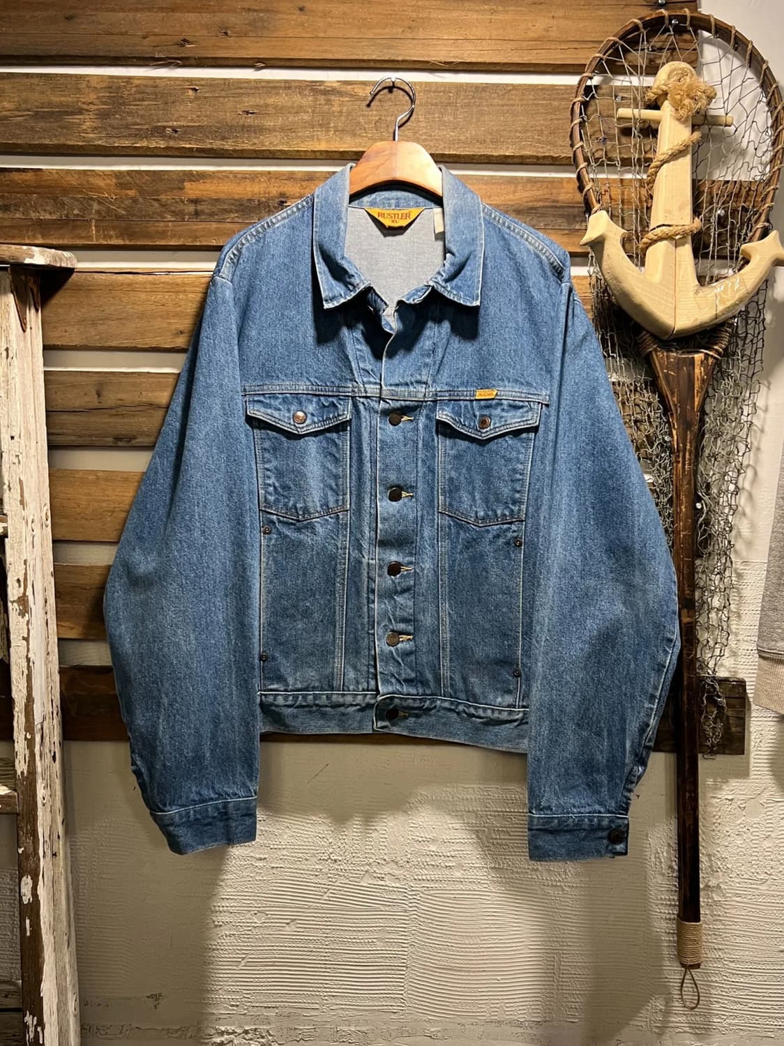 [XL]90's 랭글러 RUSTLER 웨스턴 데님 트러커 자켓 상품이미지1