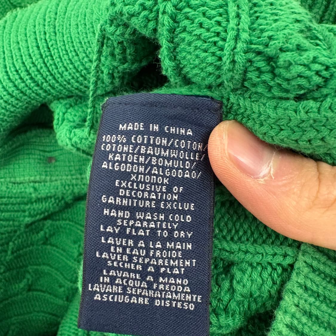 랄프로렌 스포츠 꽈배기 니트 가디건 그린 여M 상품이미지9