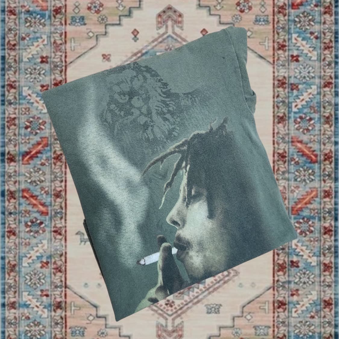 90s 🇺🇸 밥 말리 빈티지 그래픽 반팔 티셔츠 (M) 상품이미지3