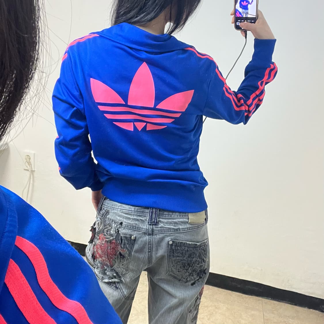 Adidas blue pink firebird track jacket 상품이미지3