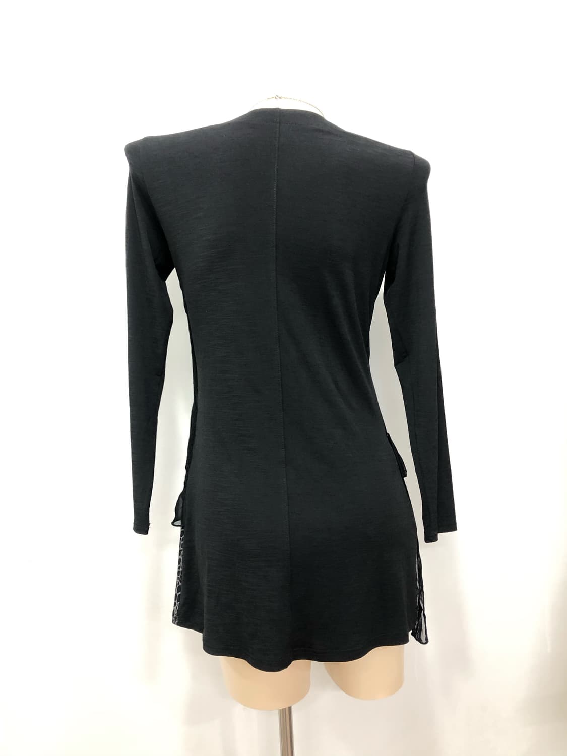 black layered mesh shirring dress 상품이미지4