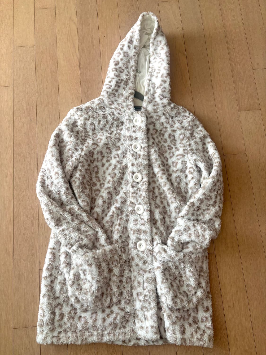 갸루 초코핑크 호피 후드아우터 상품이미지1