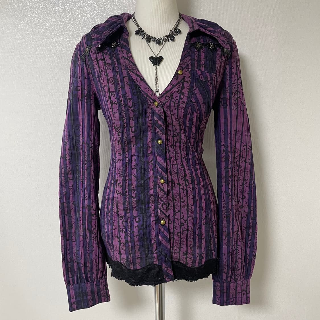 Purple Gothic Punk Blouse 상품이미지2