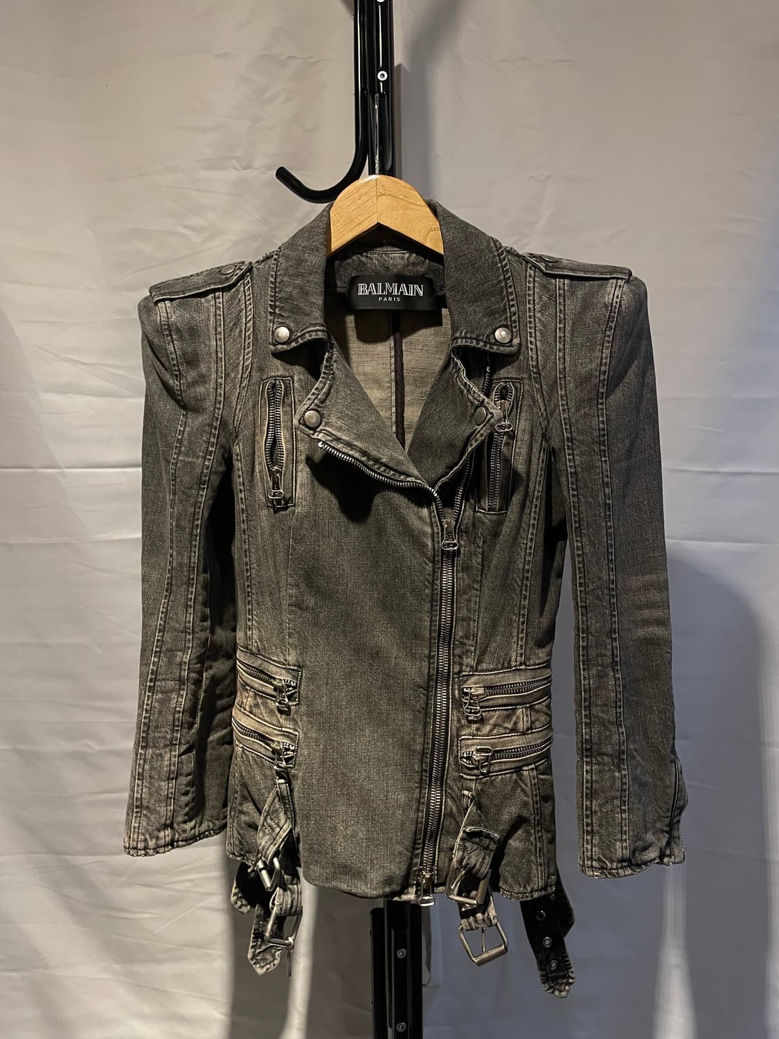 Balmain 2010ss 데카르넹 패디드 숄더 데님 자켓 상품이미지1