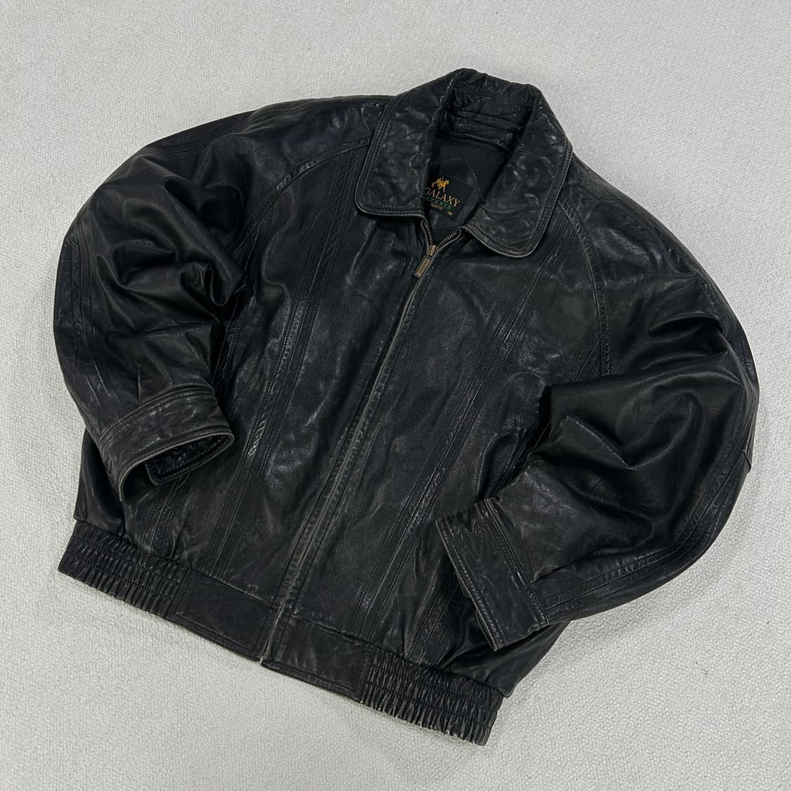 갤럭시 가죽 블랙 봄버 자켓 L 상품이미지1