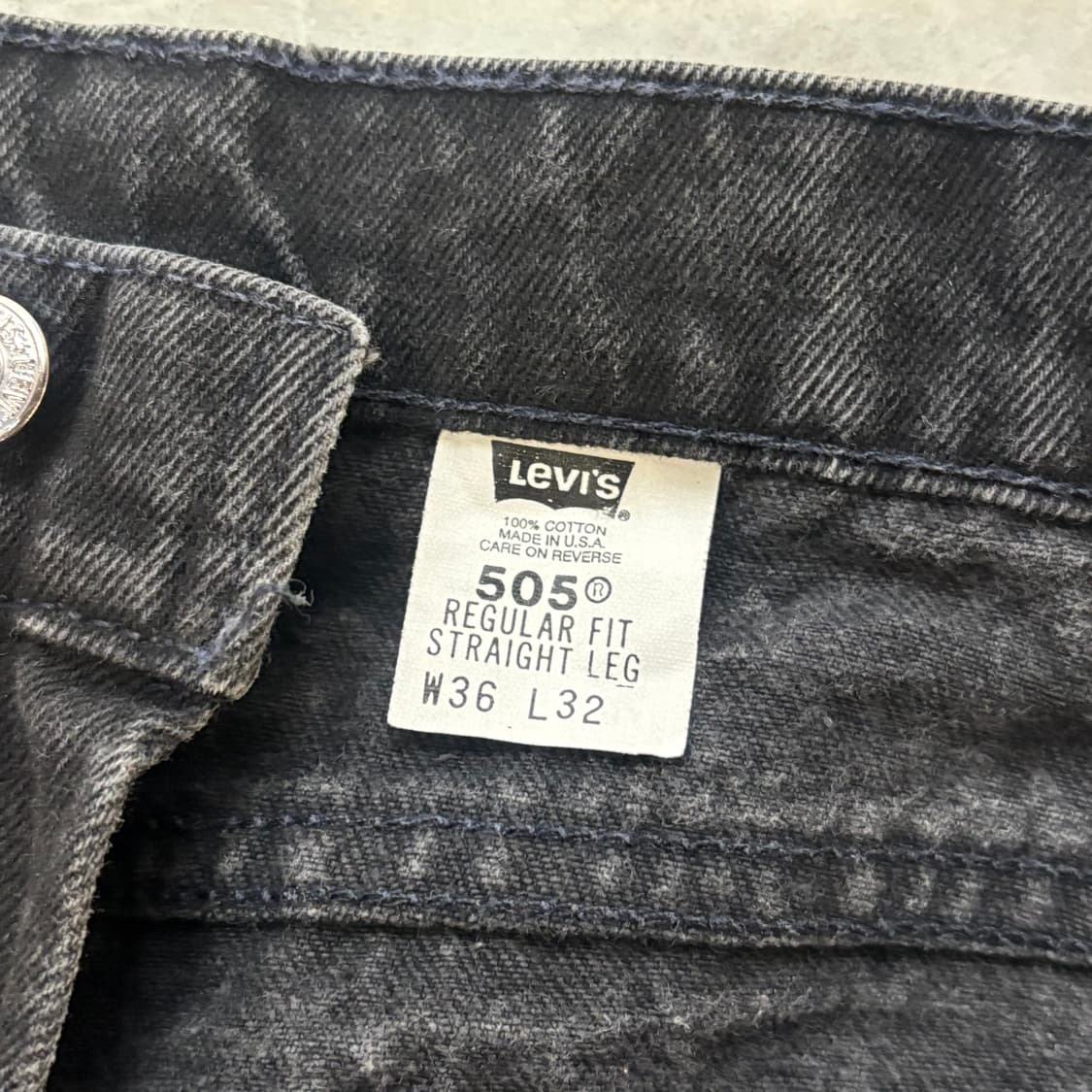 90s USA🇺🇸 리바이스 505 오렌지 탭 블랙 흑청 상품이미지3