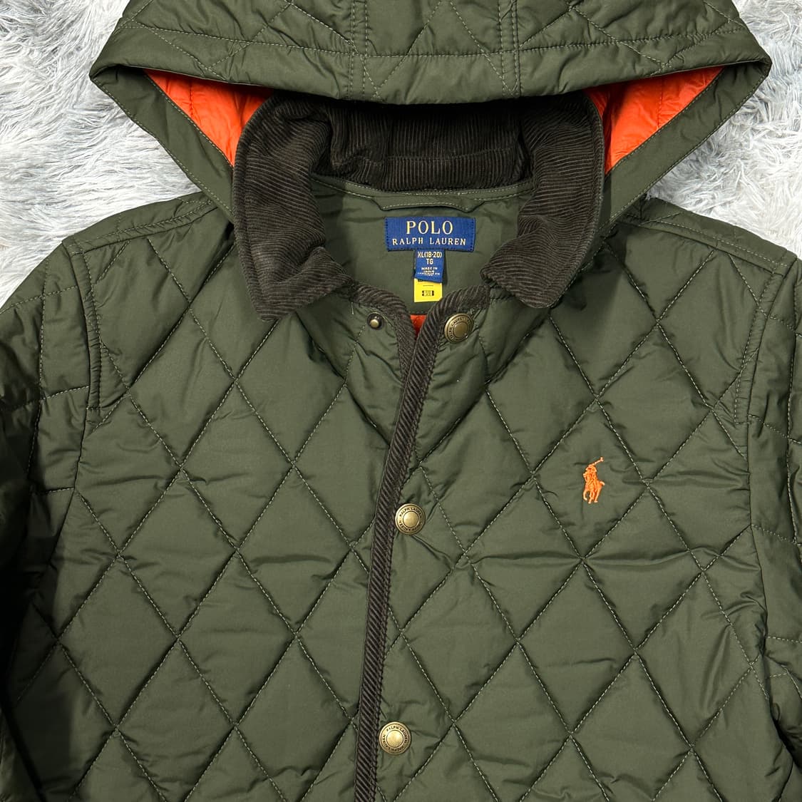 폴로랄프로렌 퀄팅 후드자켓 카키  상품이미지2