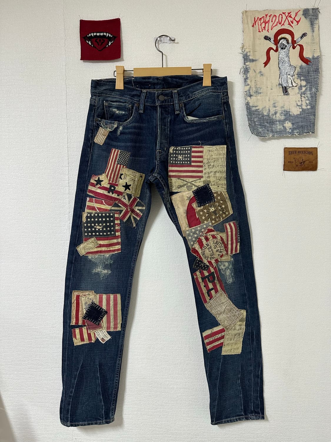 (rare) 폴로 랄프로렌 데님 앤 서플라이 성조기 패치워크 진 상품이미지1