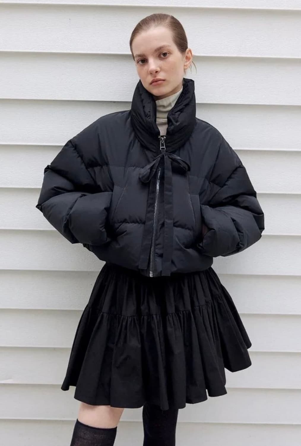 더티스 리본 패딩 상품이미지1