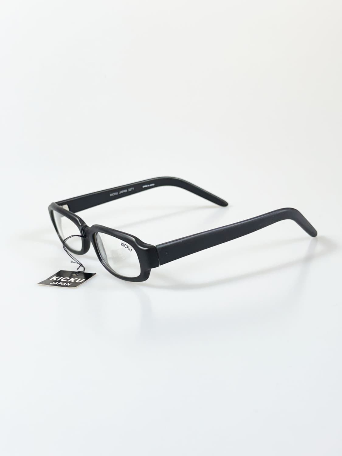 90s KICKU JAPAN 맷블랙 뿔테 스퀘어 빈티지 안경 상품이미지3