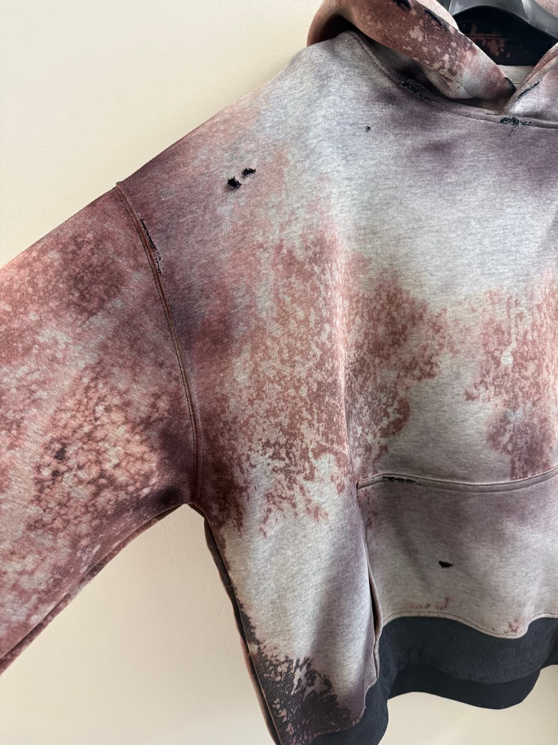 Bleached fade ghost pocket hoodie 상품이미지2