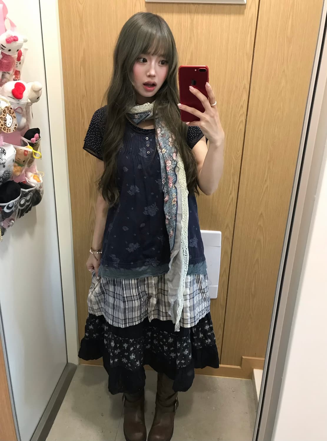 너드 모리 하구미 잔꽃 코이세이오깔 네이비 코디세트 상품이미지1