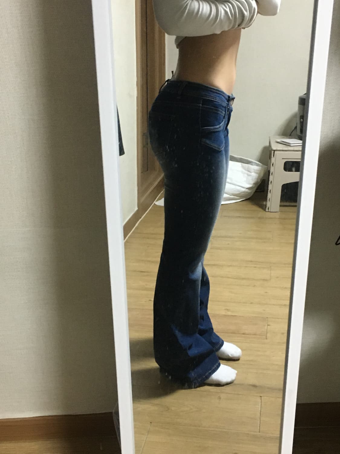 로우라이즈 부츠컷 면데님 상품이미지2