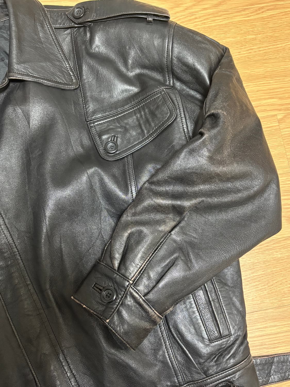 착샷O) 90's 소가죽 레더 자켓 Leather Jacket 상품이미지5