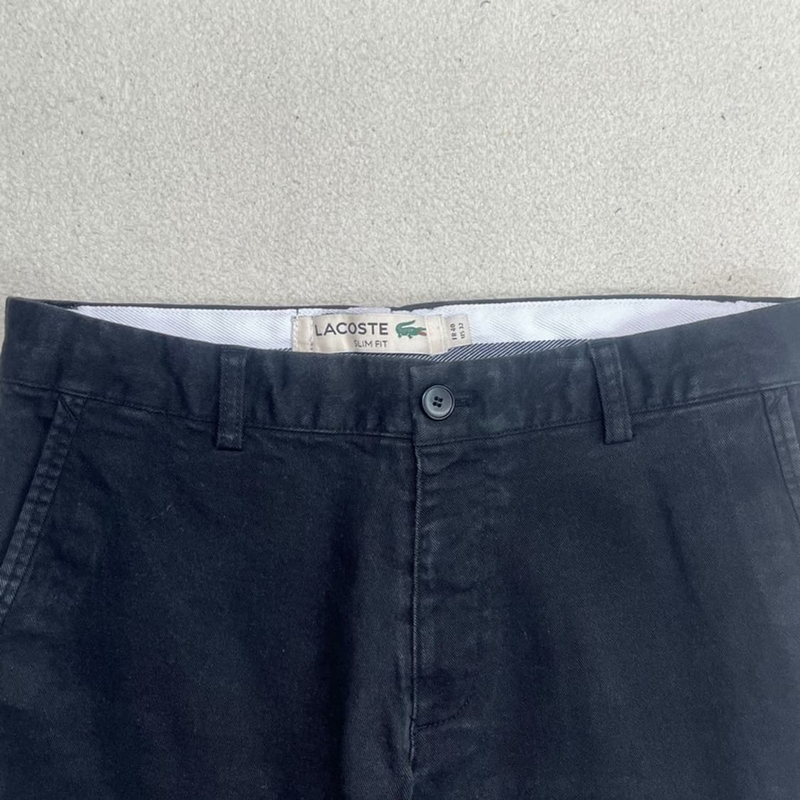 LACOSTE 슬림핏 코튼 팬츠 블랙 FR 40 / US 32 상품이미지2