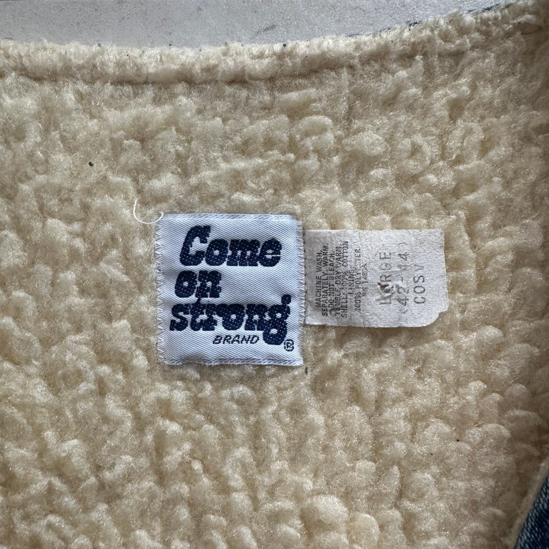 70s 컴온스트롱 웨스턴 렌치 데님 보아 베스트  MADE IN USA 상품이미지2