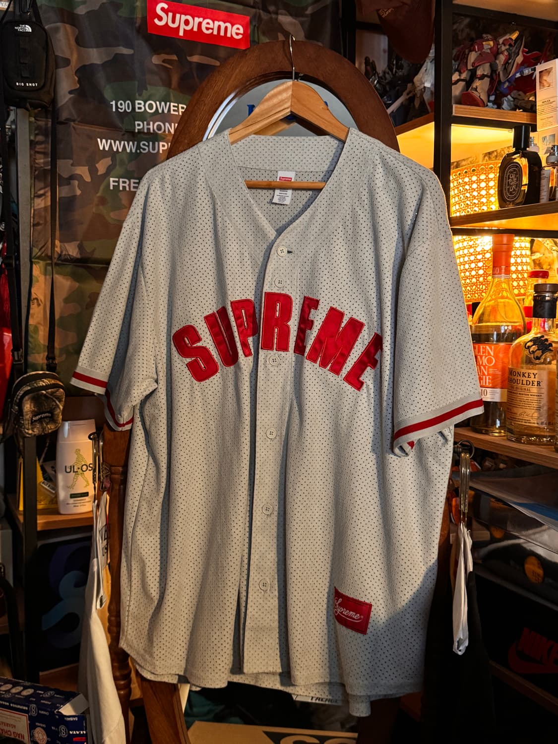 Xl 슈프림 울트라 스웨이드 베이스볼 져지 그레이 상품이미지1