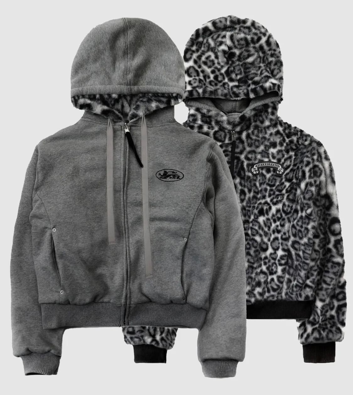 배드블러드 리버시블 레오파드 퍼 후드집업 상품이미지2