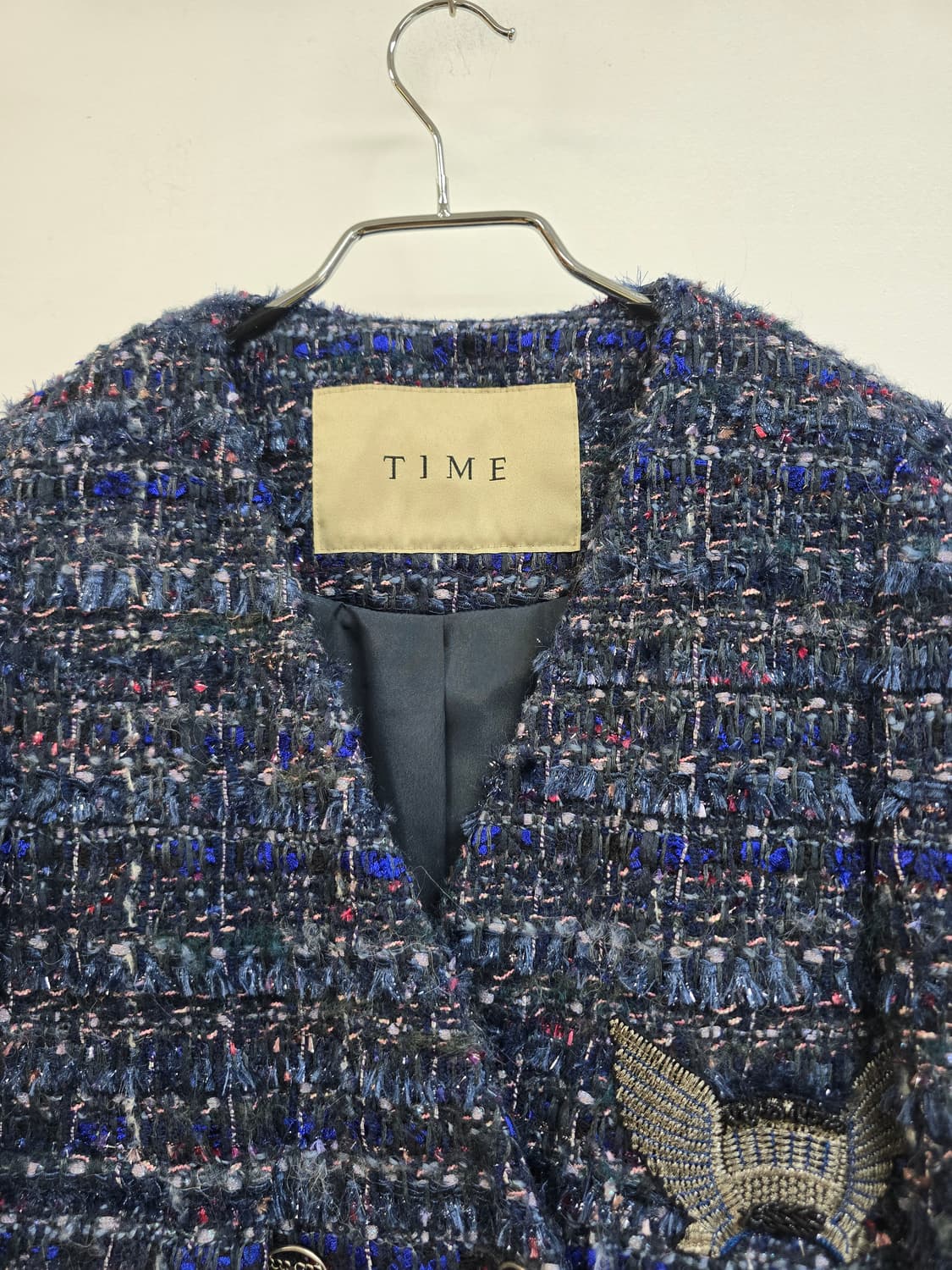 한섬 타임 화사한 색감 도톰 노카라 트위드자켓 상품이미지4