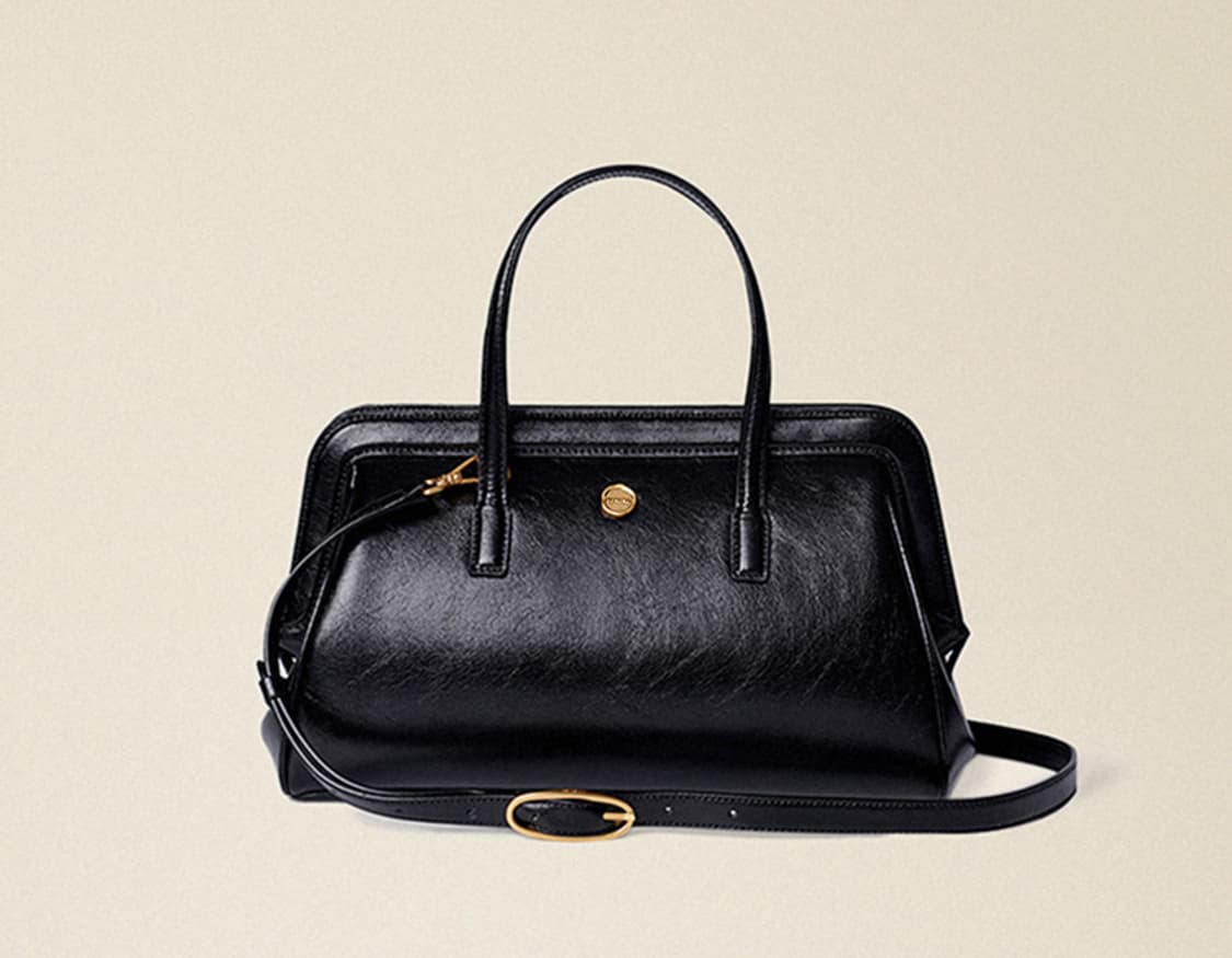 르메메 삭자뎅 Sac Jardin 블랙 크랙 천연 소가죽 가방 크로스백 상품이미지1