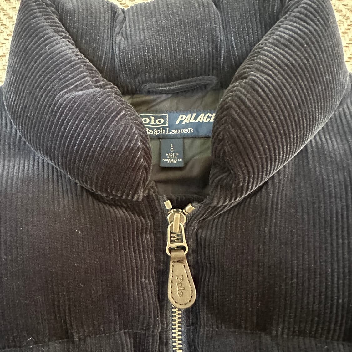 POLO X PALACE corduroy down jacket navy 상품이미지3