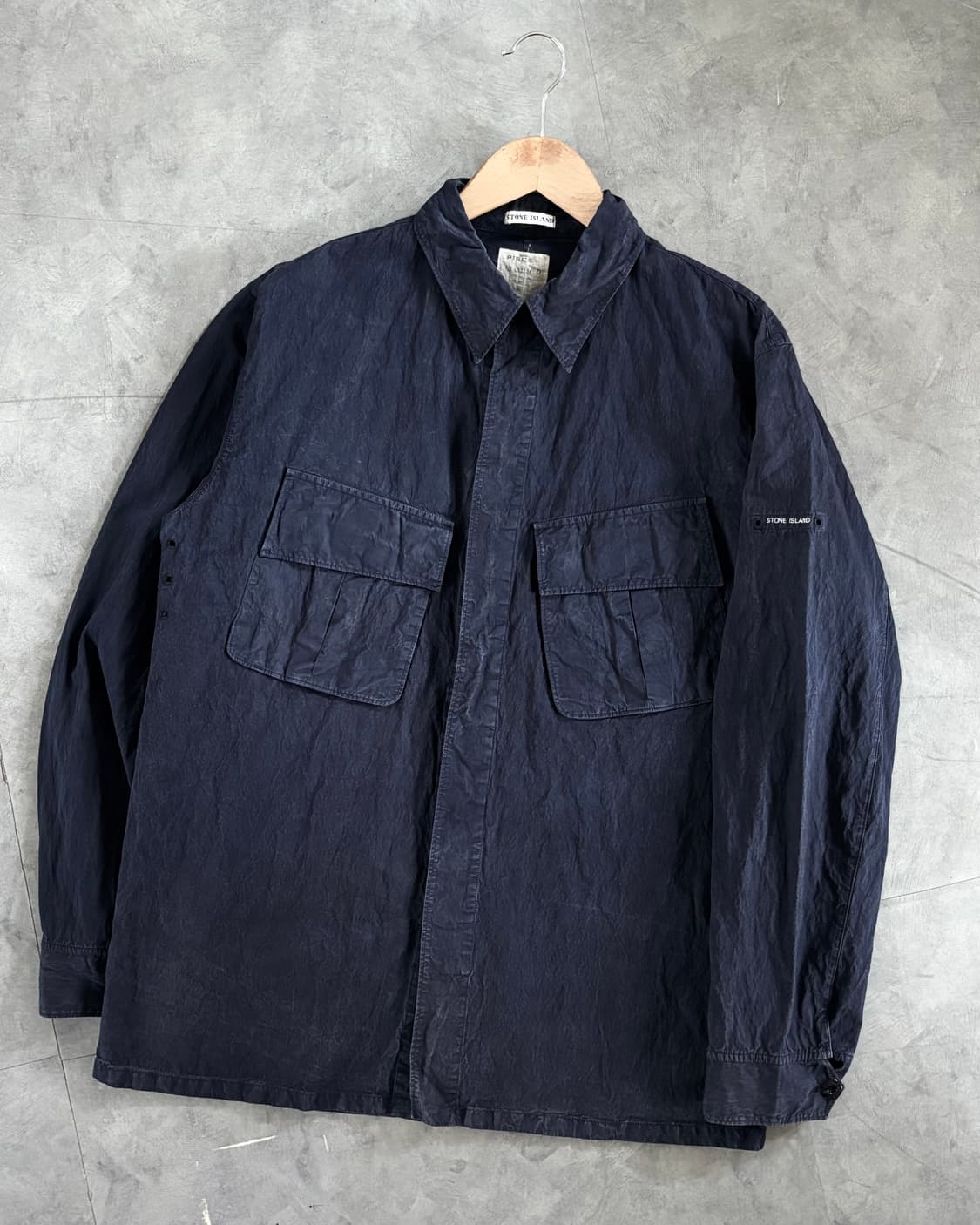 Stone-Island 스톤 아일랜드 네이비컬러 투포켓 셔츠 자켓 상품이미지1