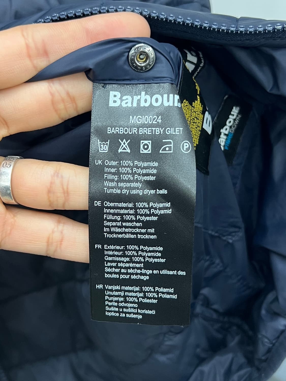 바버 브렛비 네이비 패딩 베스트 상품이미지6