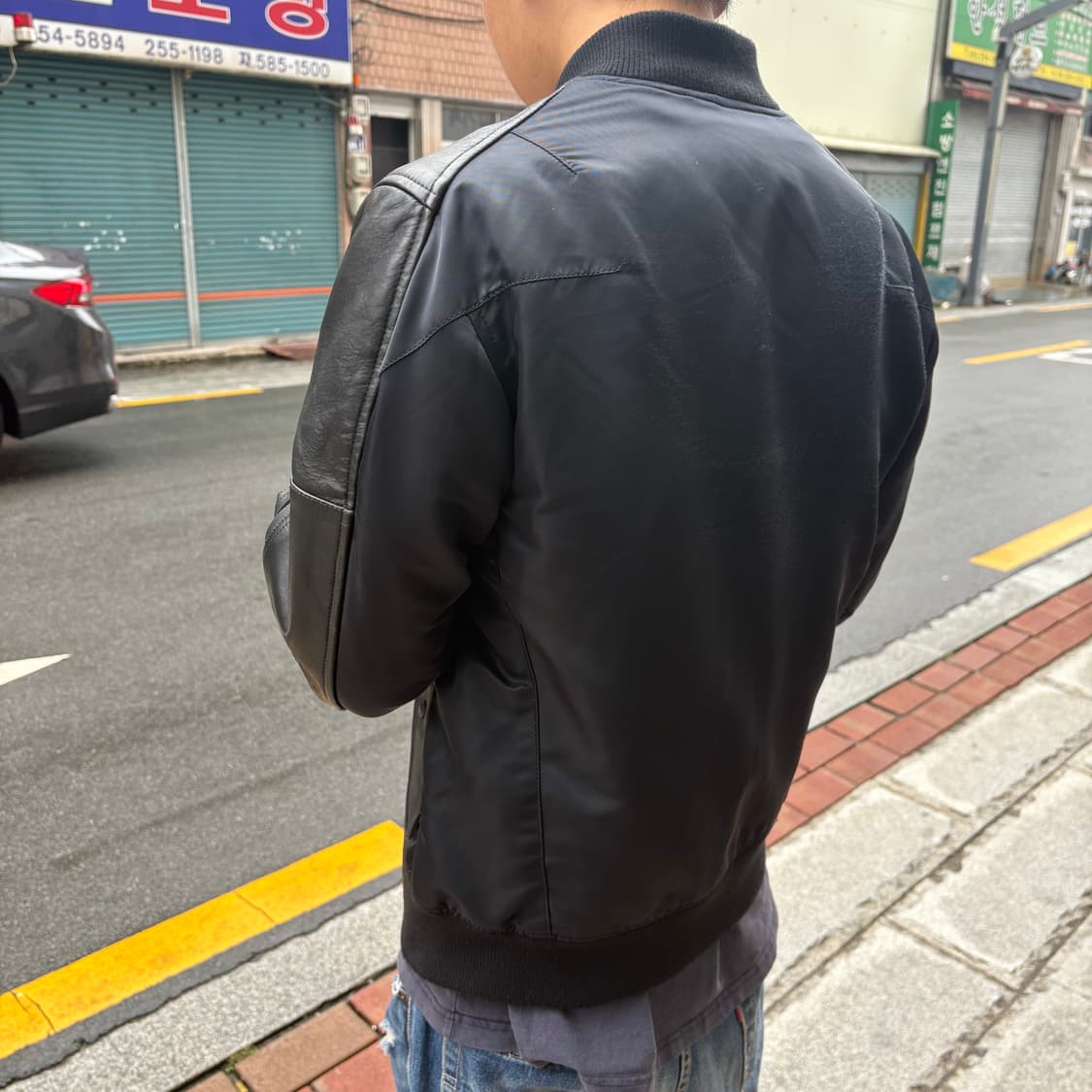 Y-3 와이쓰리 레더&나일론 패널 봄버 자켓(샘플) 상품이미지3