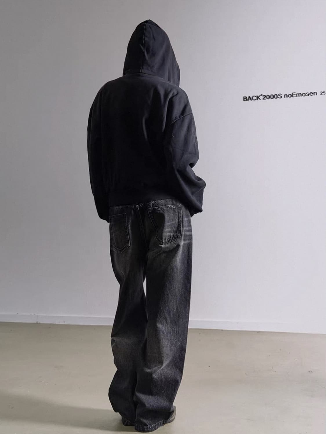 Black Studded Washed Loose Jeans 상품이미지7