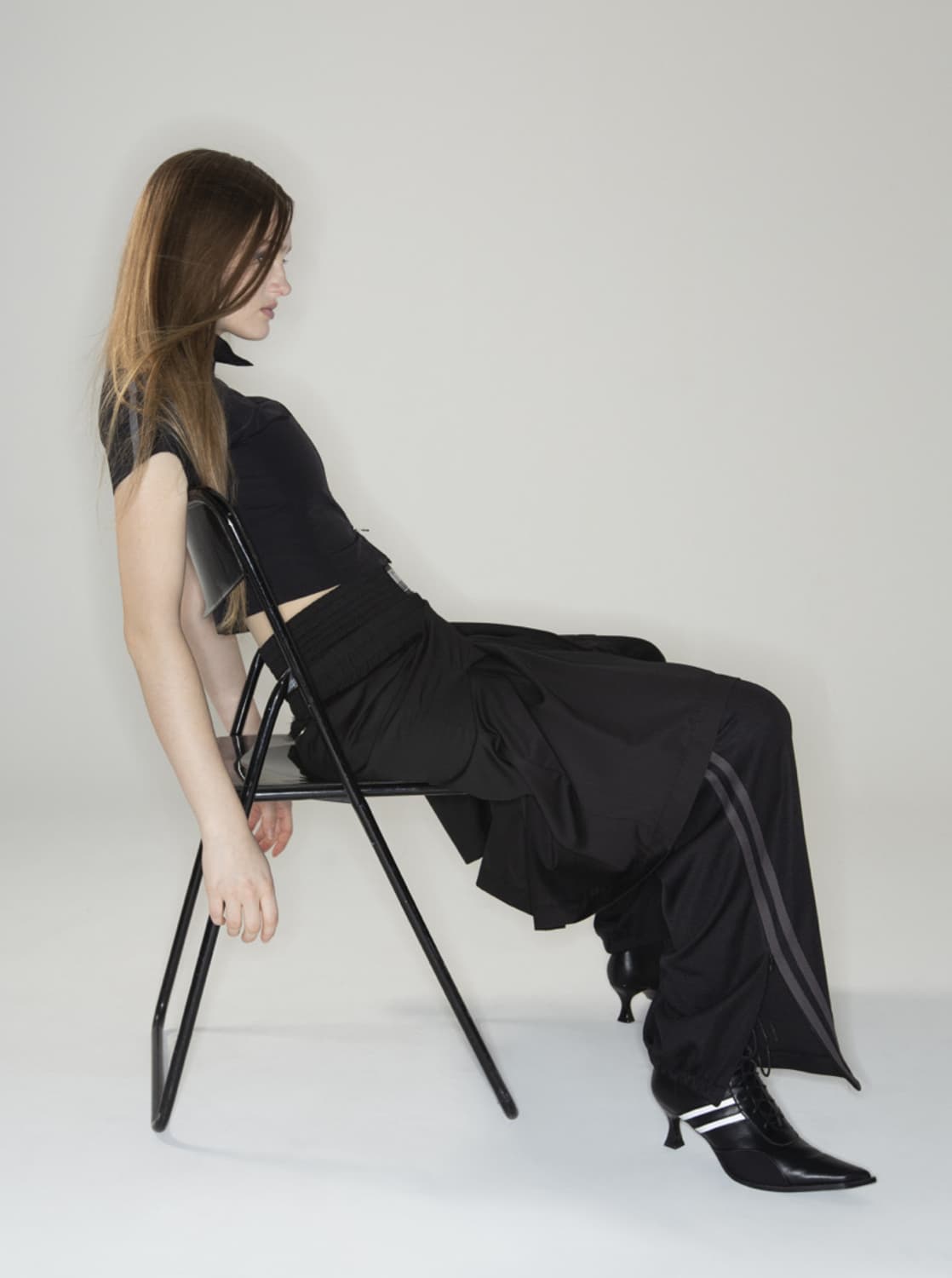 2000아카이브 나일론 스포츠 폴로 탑 반팔셔츠 고프코어 집업 블랙 상품이미지6