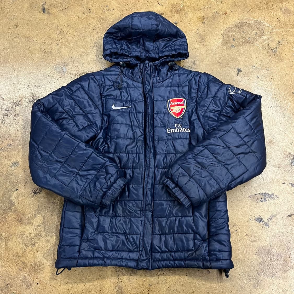 [정품/XS] 나이키 아스날 퀼팅 후드 패딩 점퍼 네이비 b19 상품이미지2
