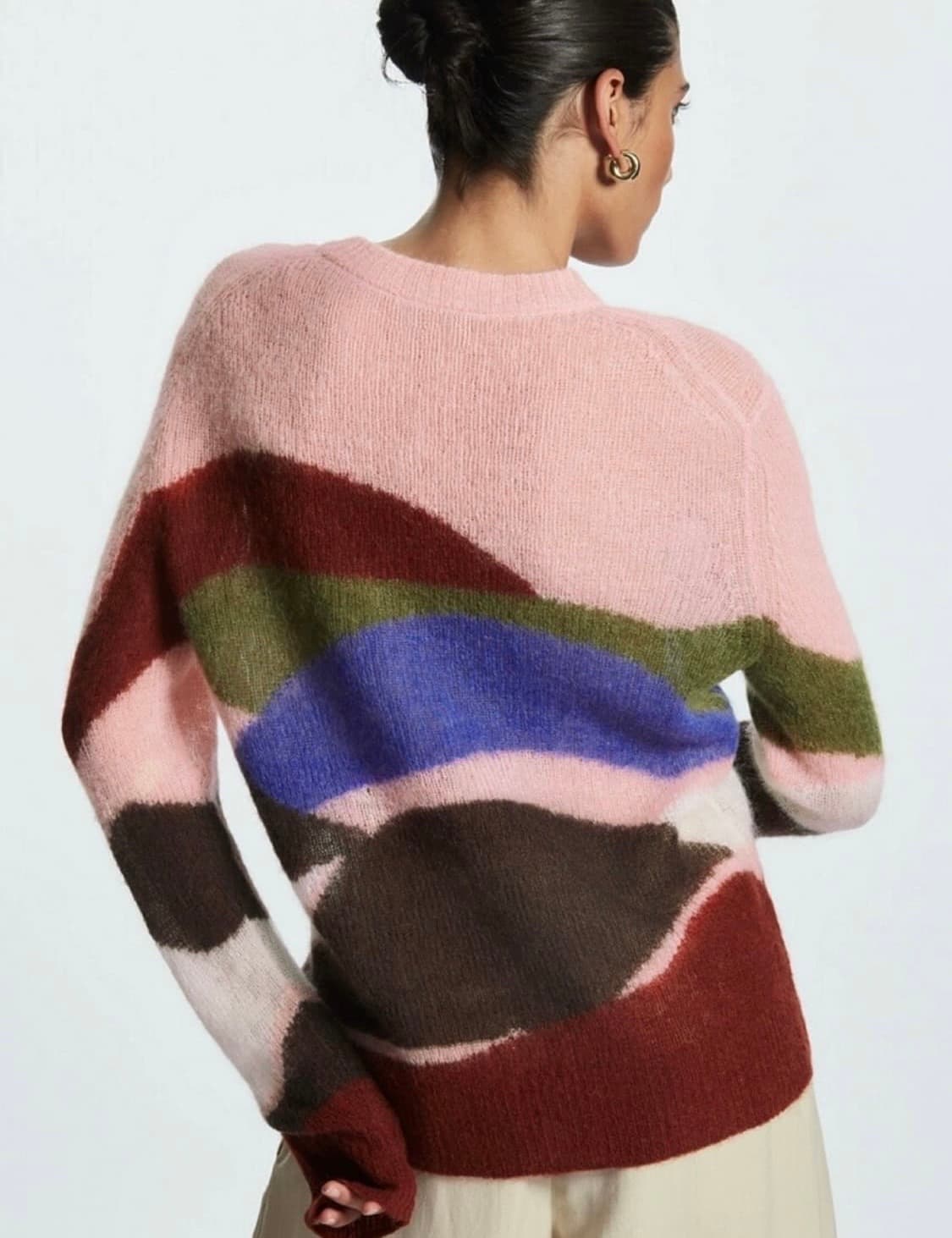 코스 레귤러핏 프린티드 긴팔 모헤어 니트 상품이미지2