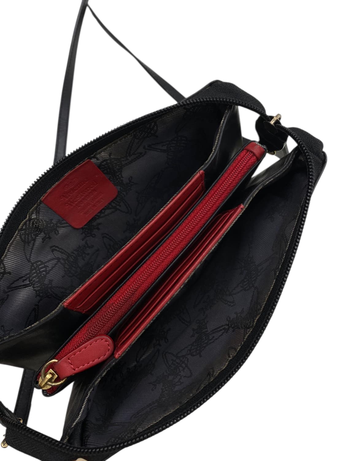 비비안웨스트우드 블랙 가죽 크로스백 상품이미지3