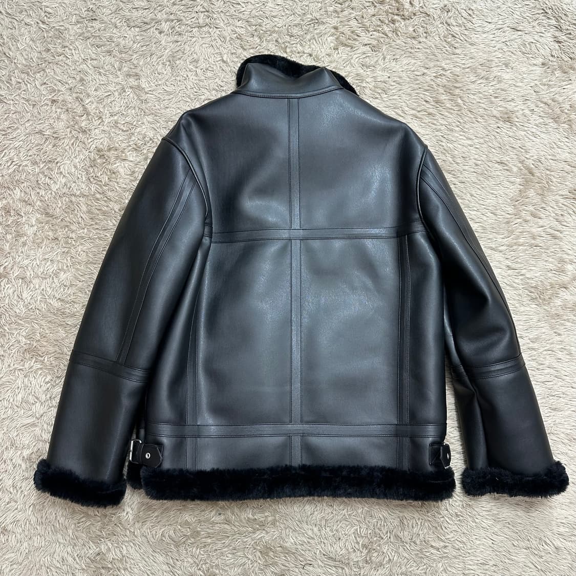 도프제이슨 블랙 무스탕 자켓 상품이미지2