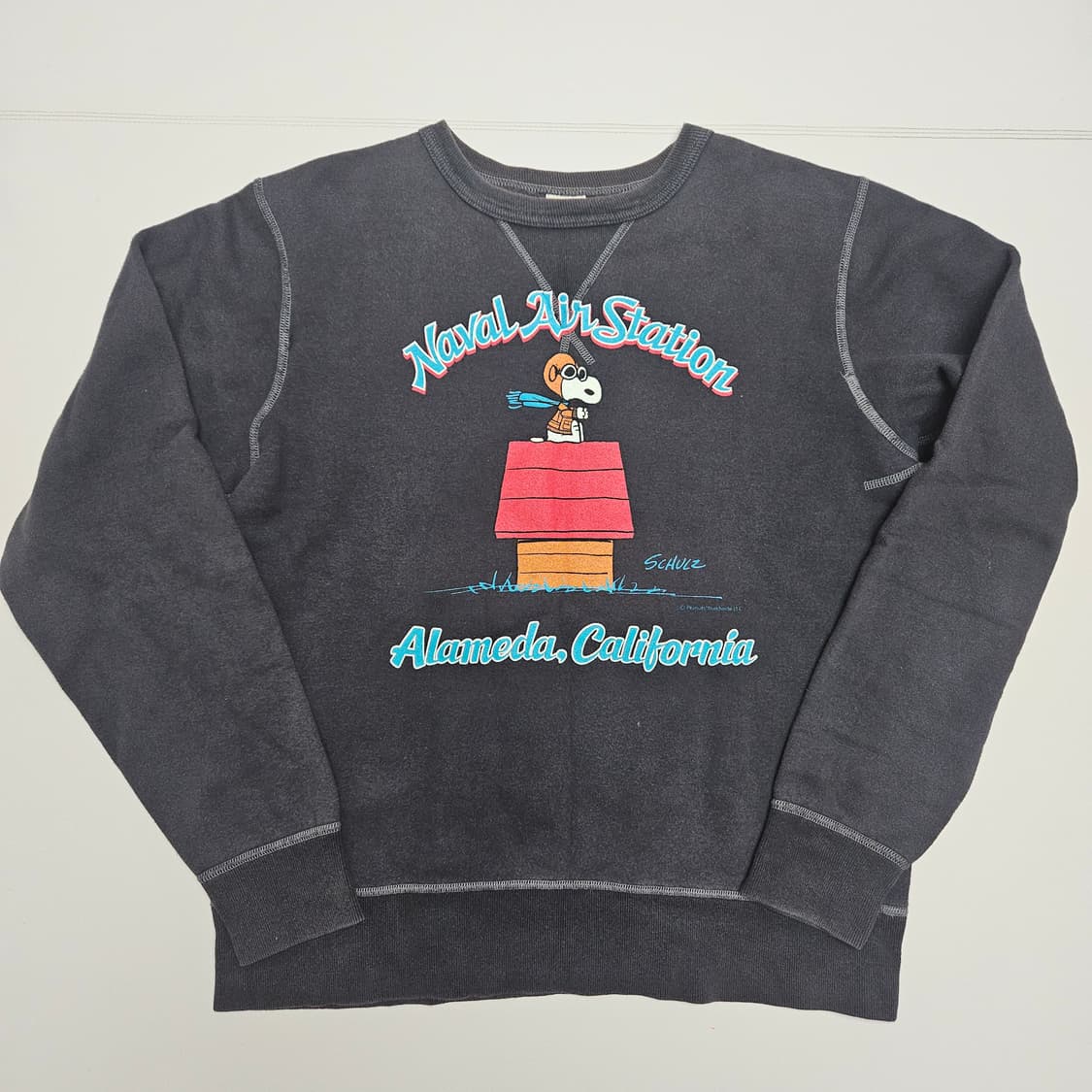 (무료배송) 버즈릭슨 스누피 빈티지 복각 스웻셔츠 / 블랙 / M사이즈 상품이미지1