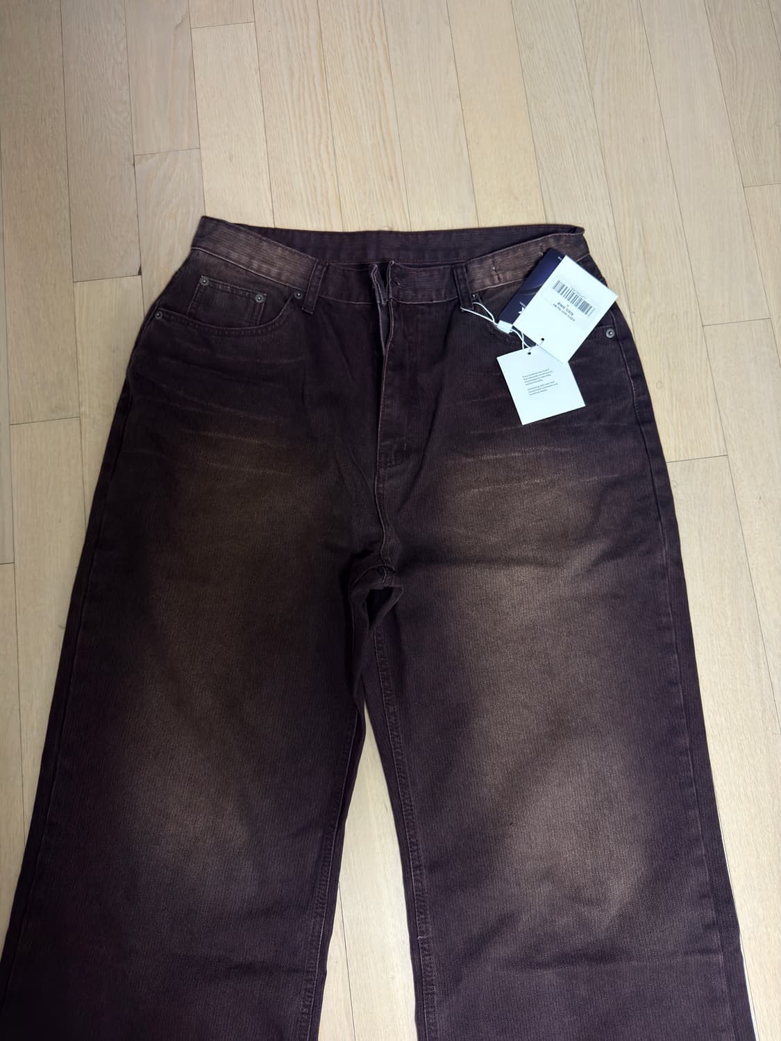 주앙옴므 / 리파인드 와이드 데님 팬츠 / 리브드 브라운 /L 상품이미지4