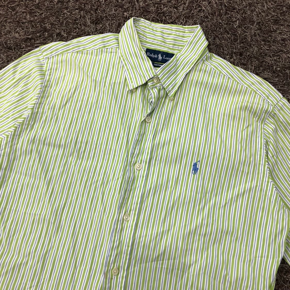 폴로 랄프로렌 그린 스트라이프 반팔 셔츠 상품이미지2