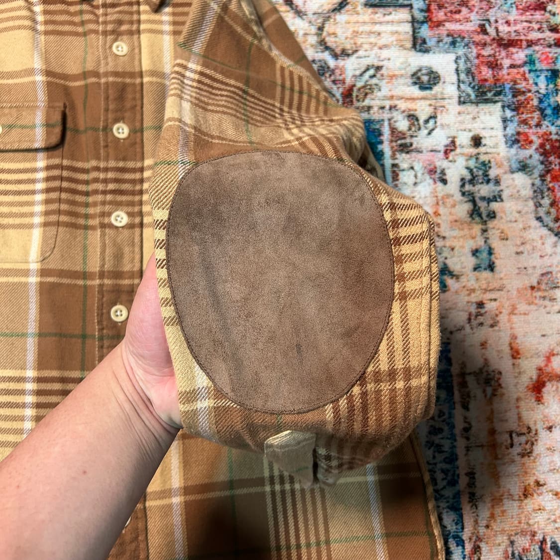 [M] 폴로 랄프로렌 스웨이드 패치 플란넬 셔츠 상품이미지2