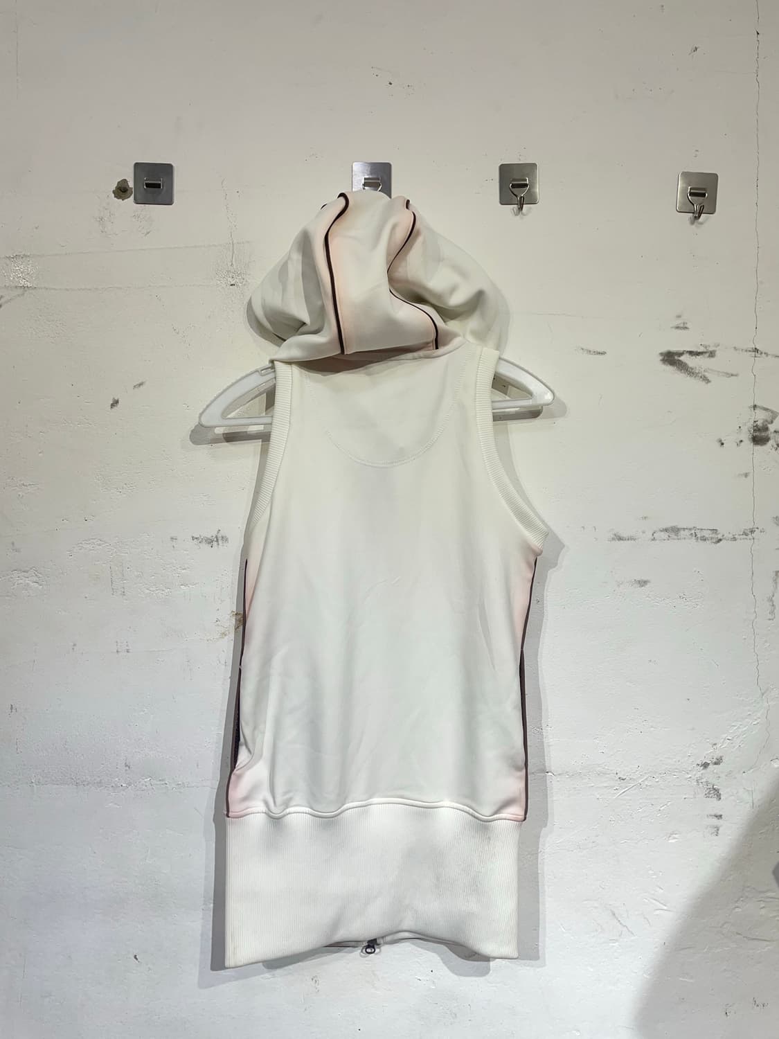 빈티지 y2k 화이트 글리터 펑크 후드 베스트 조끼 S 상품이미지9