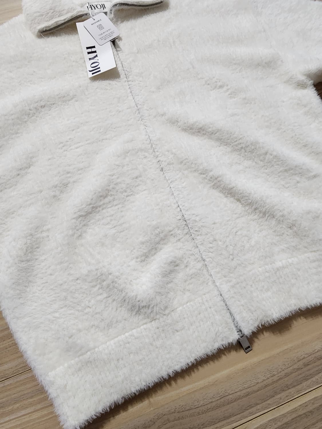 hyoji효지앙고라니트집업자켓크림 상품이미지5