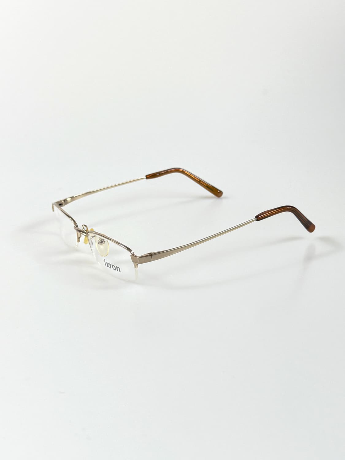 90s IXRON 골드 메탈 반무테 스퀘어 빈티지 안경 상품이미지3