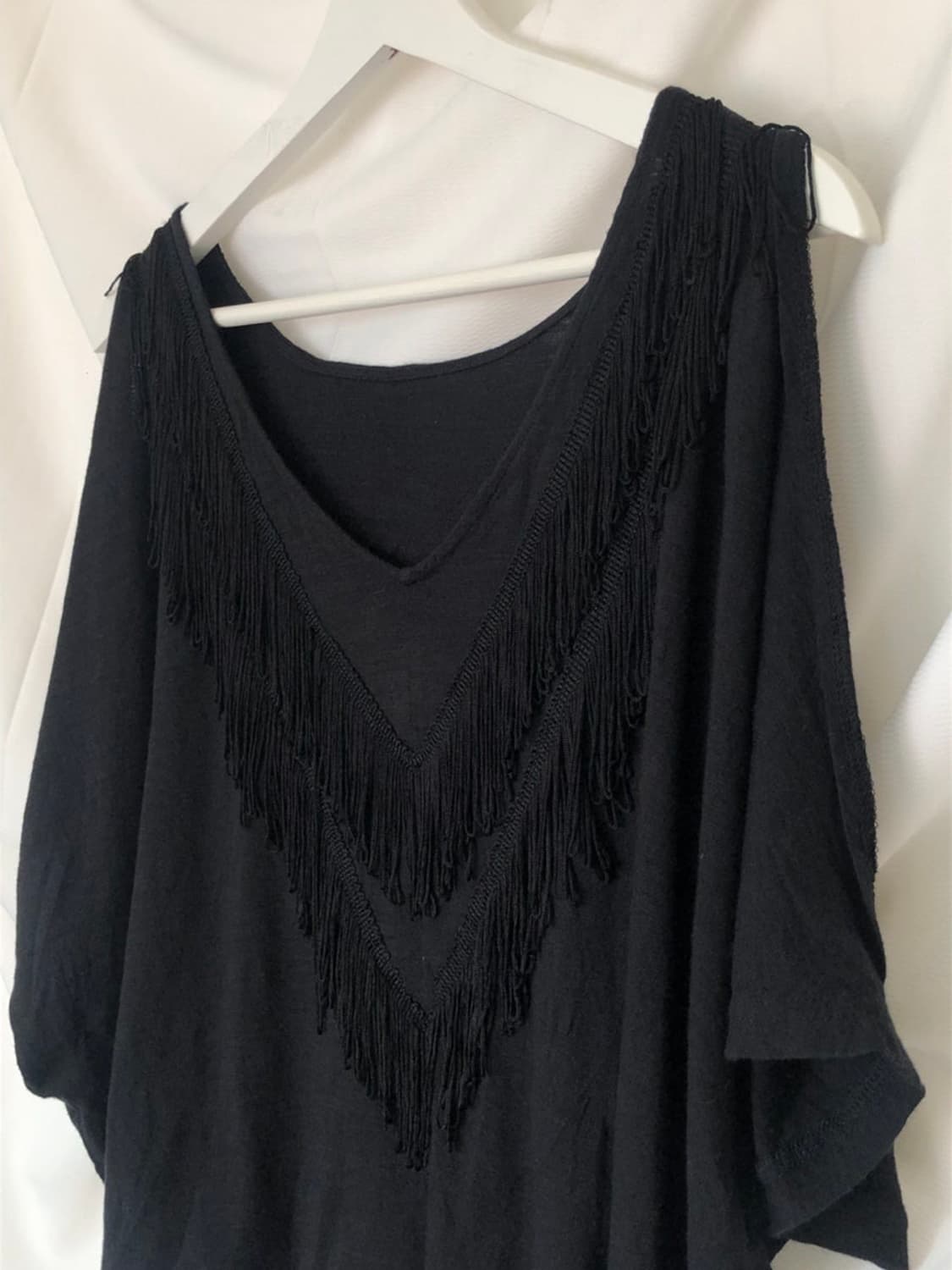 748. black tassel drape top 상품이미지3