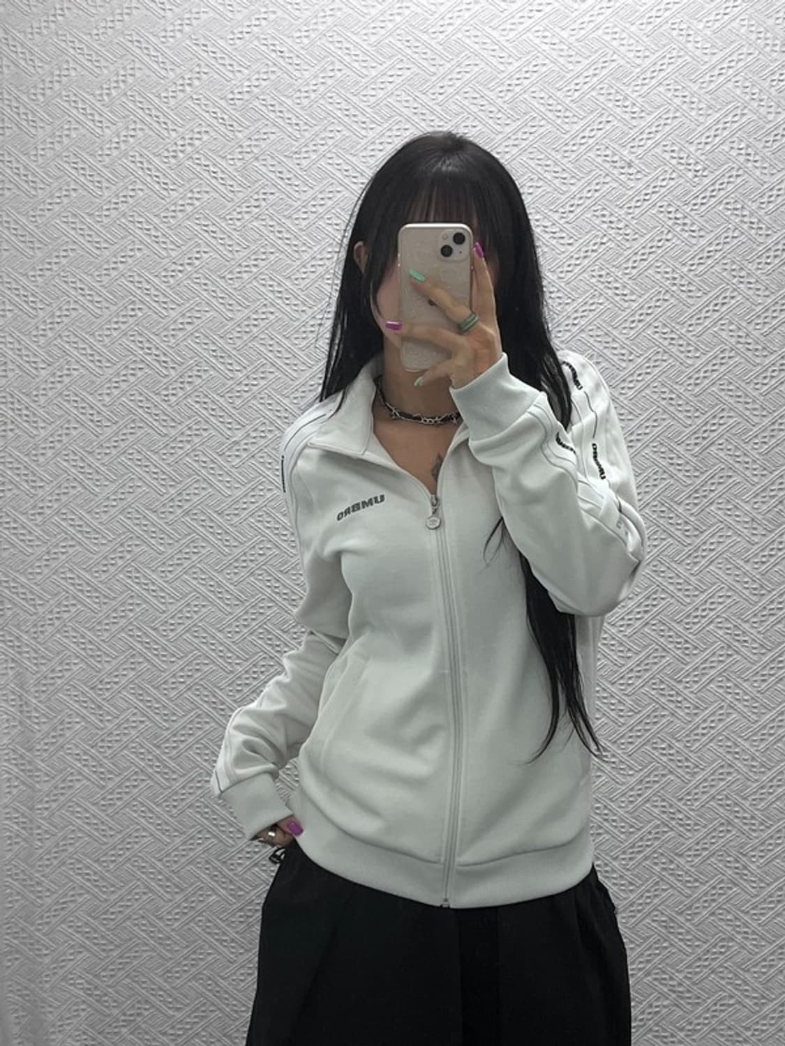 엄브로 유니크 사이드라인 화이트 트랙탑 져지 집업 95 C07307 상품이미지1