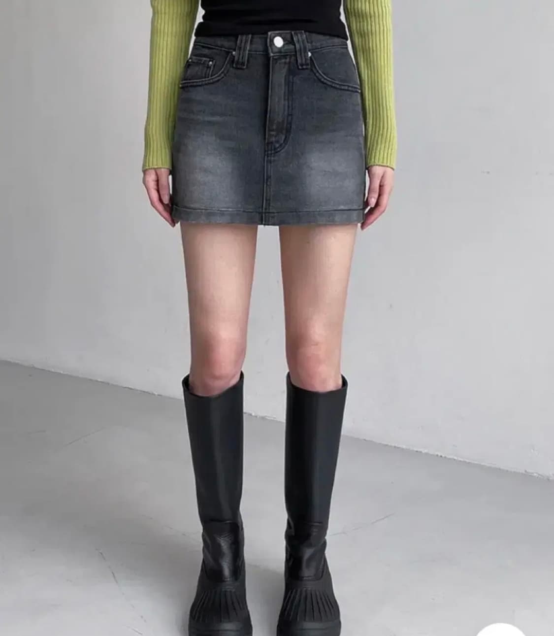 블랙업 마지팬 로우웨이스트 데님 스커트 청치마 흑청 상품이미지1