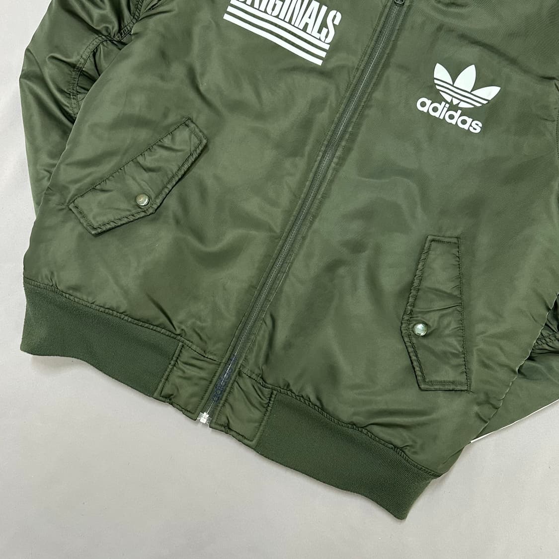 아디다스 빈티지 카키 누빔 항공점퍼 105 상품이미지5
