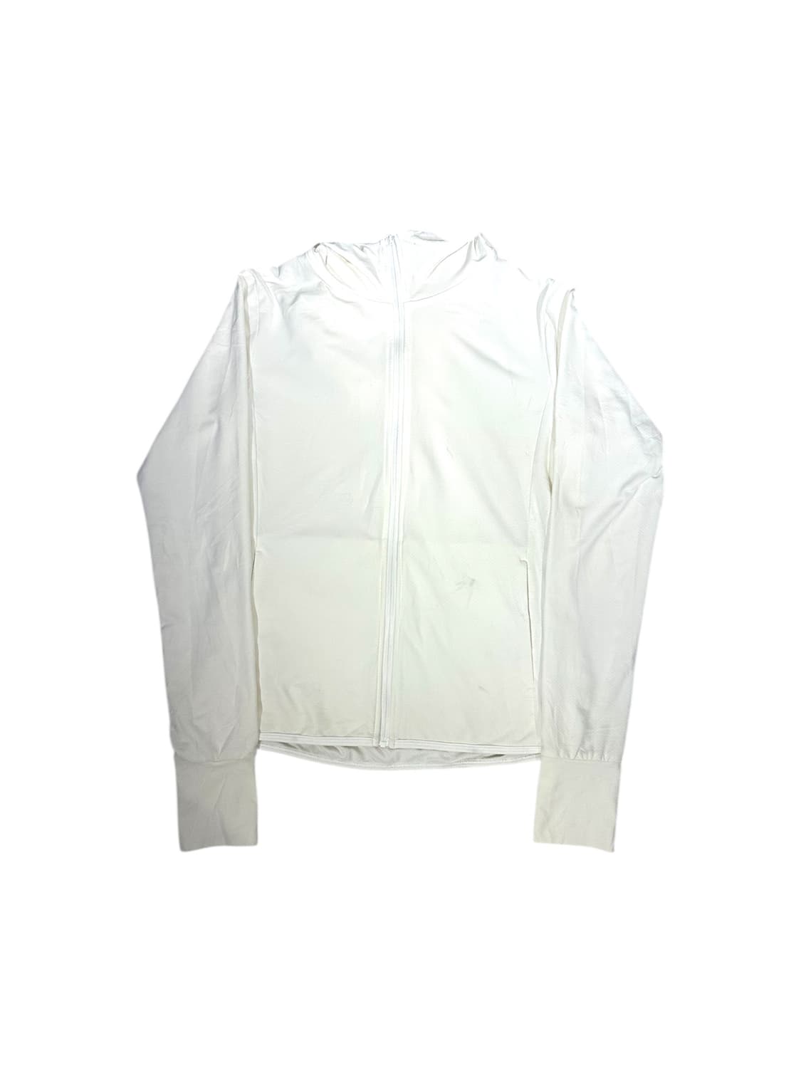 일본 빈티지 화이트 딱붙핏 후드 집업 트랙탑 져지 S 상품이미지5