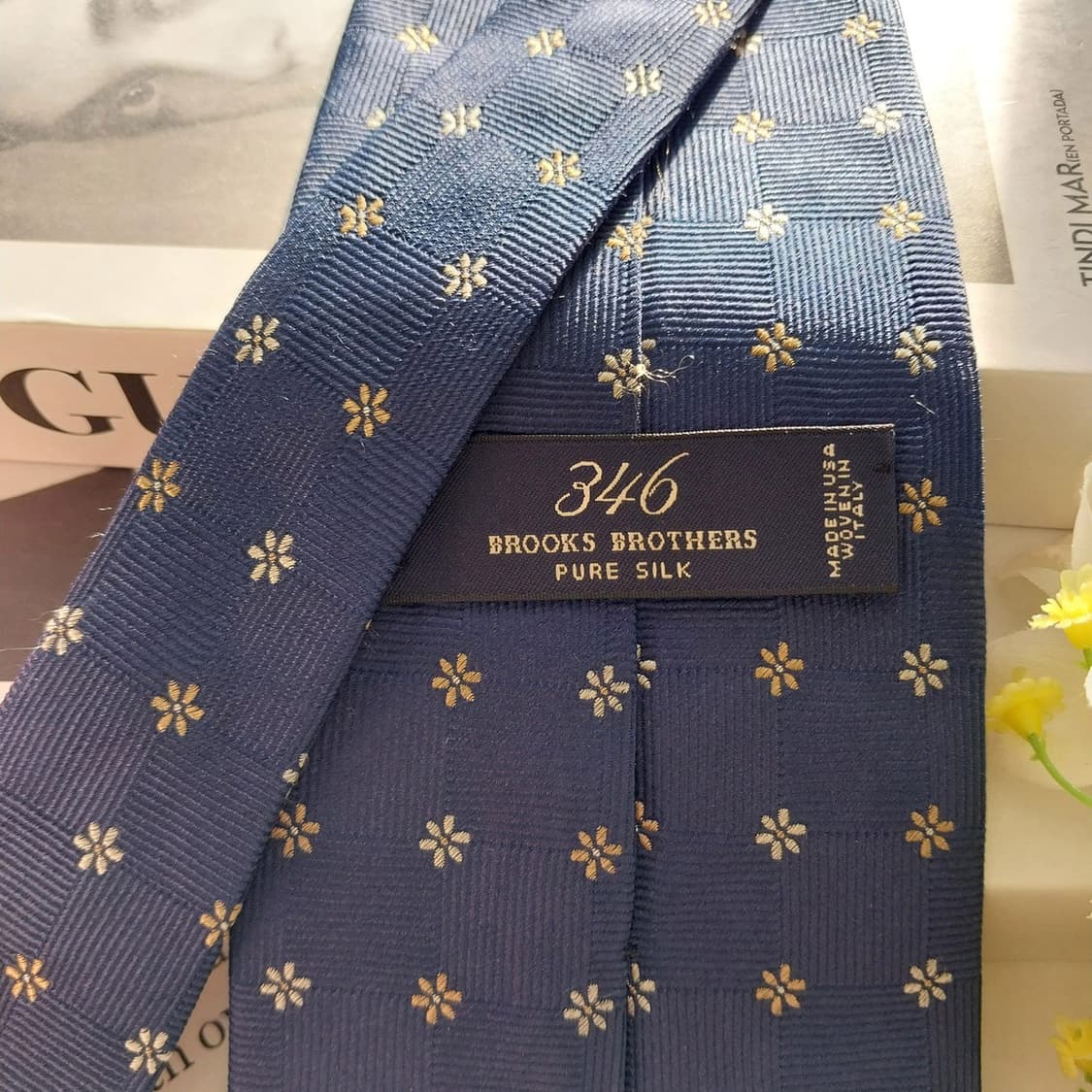 브룩스브라더스 실크 네이비 플라워 넥타이 9.9cm A+등급 K1389
 상품이미지6