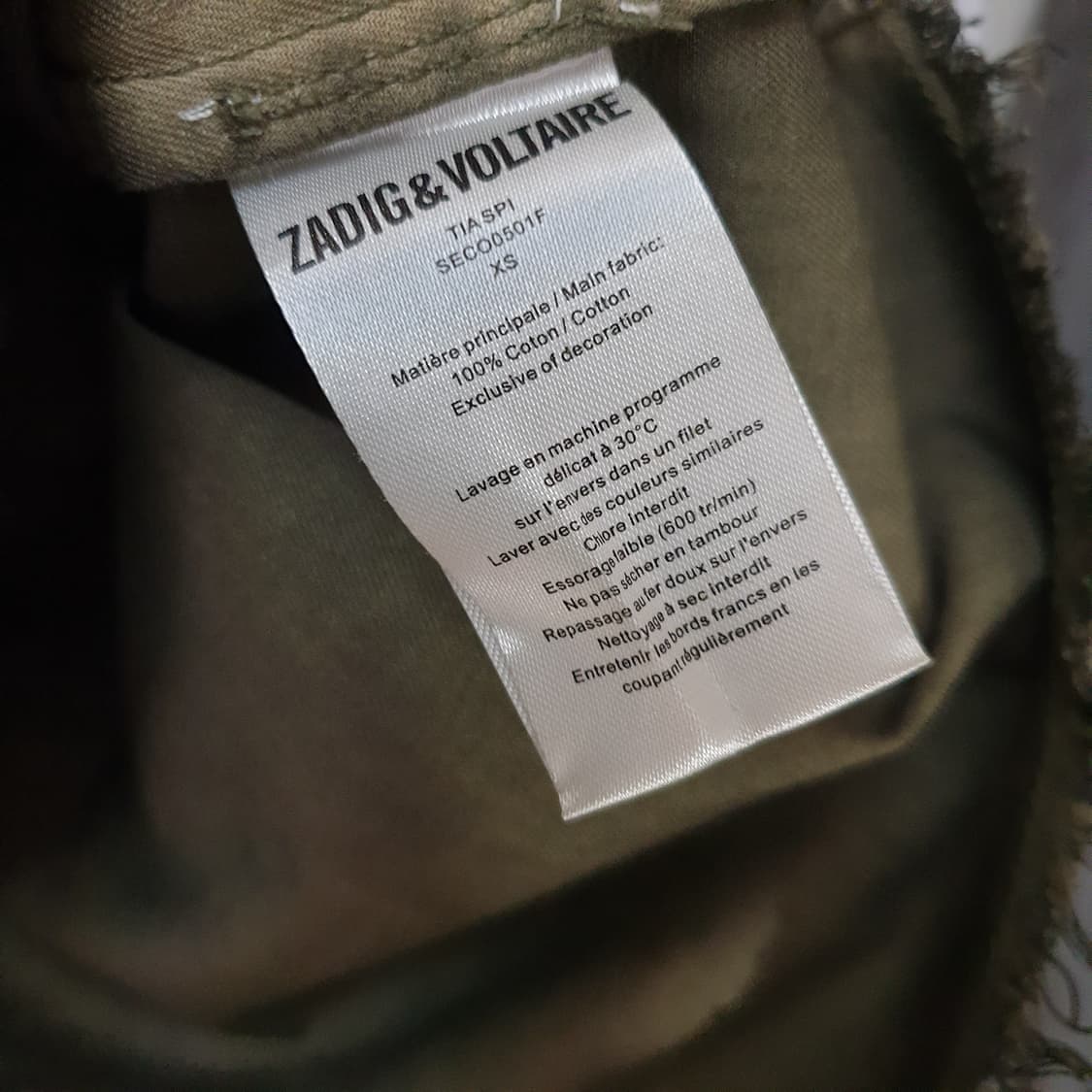 zadig&voltaire 쟈딕앤볼테르 빈티지워싱 그런지 셔츠 XS 상품이미지9