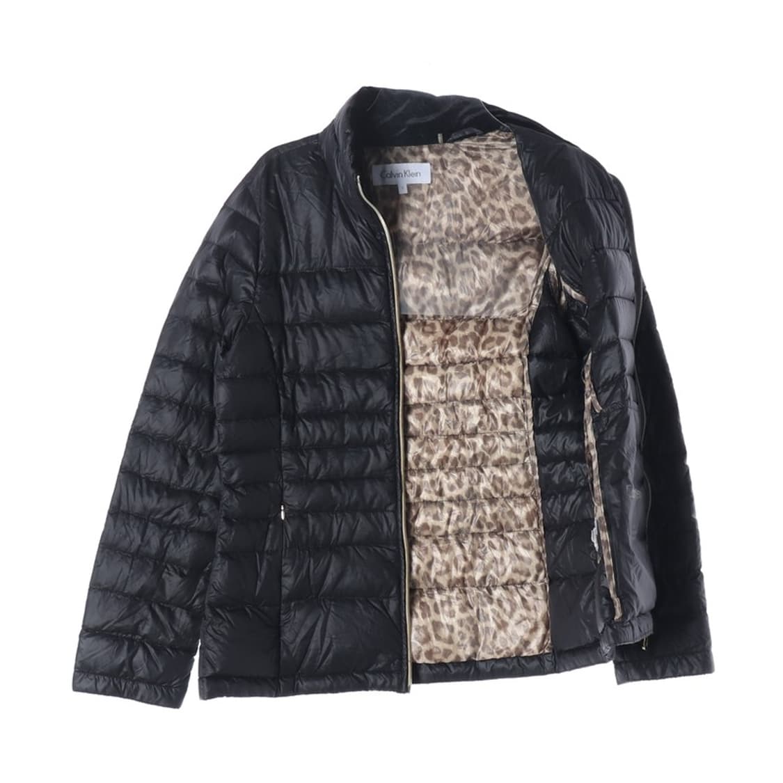 캘빈클라인 레오파드 라이닝 덕다운 경량 패딩 S 상품이미지2