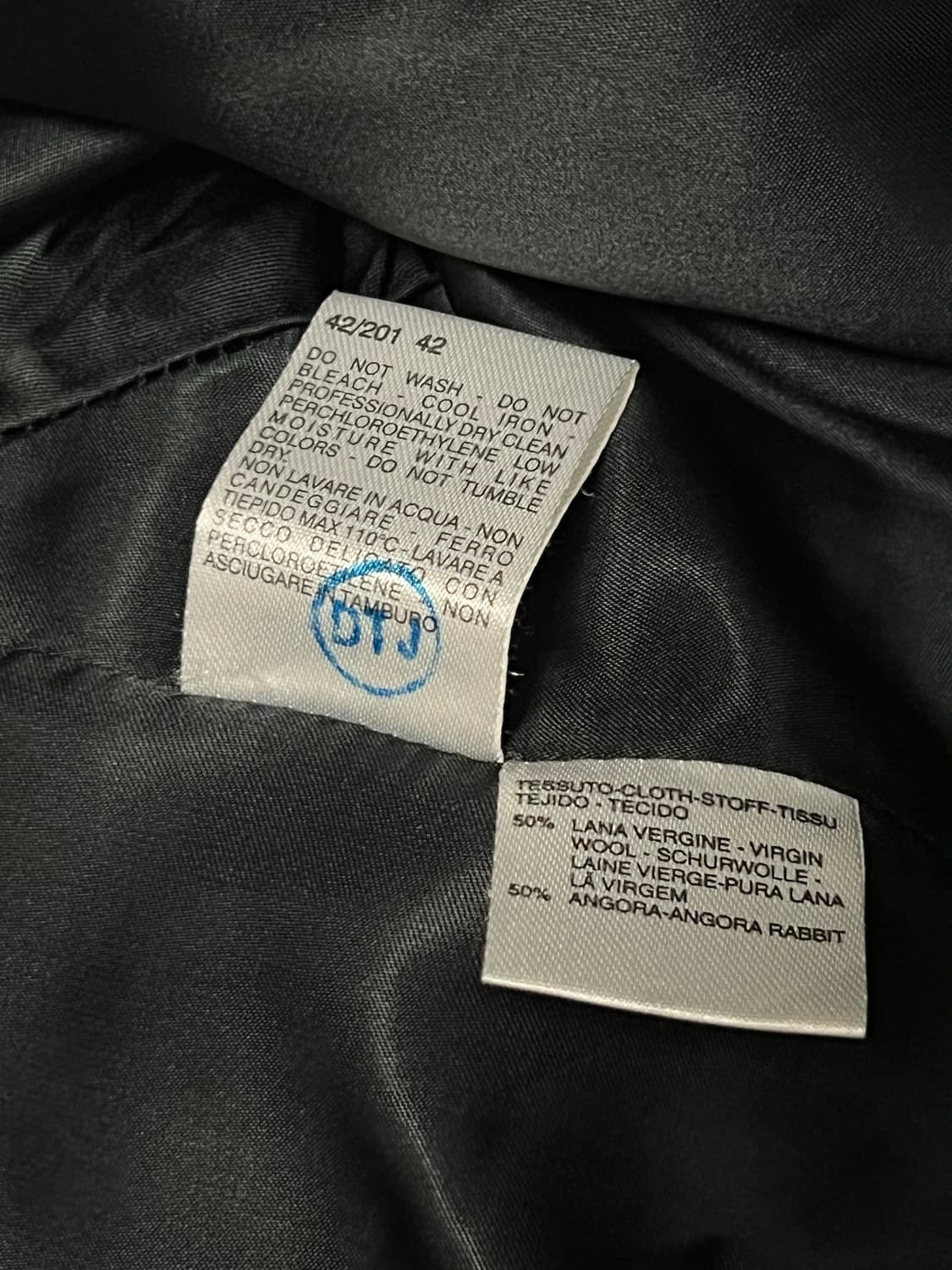 MAX MARA 버진/앙고라 블랙 원버튼 코트 상품이미지8